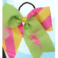 Athletics & Stripes Hair Bow - Green/Pink/Yellow